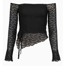 Асиметрична сорочка з довгим рукавом